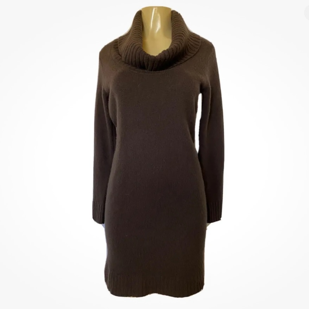 Dress Sweater Gray Long Sleeve Draped Cowl Neck Size S